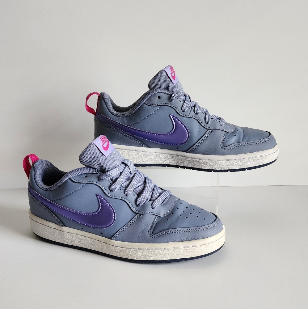 Nike Court Borough Low 2 (GS) Purple Gray US Youth Size 5.5 Sneakers